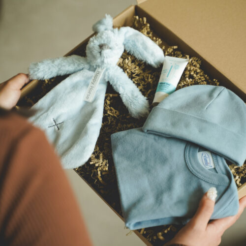 Kraamcadeau Brievenbus Giftbox Knuffeldoekje - Jongens