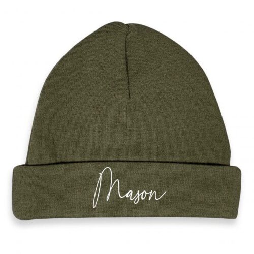 Babymutsje met naam Forest Green