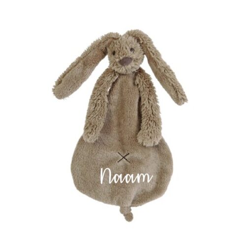 Rabbit Richie Knuffeldoekje Met Naam - Clay