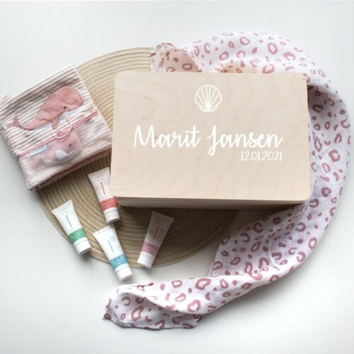 Houten memorybox met naam