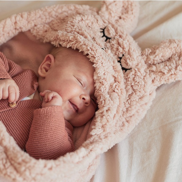 Jollein Wikkeldeken Bunny Pale Pink - The Gift Factory.nl