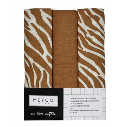 Meyco Hydrofiele luier Camel Zebra1